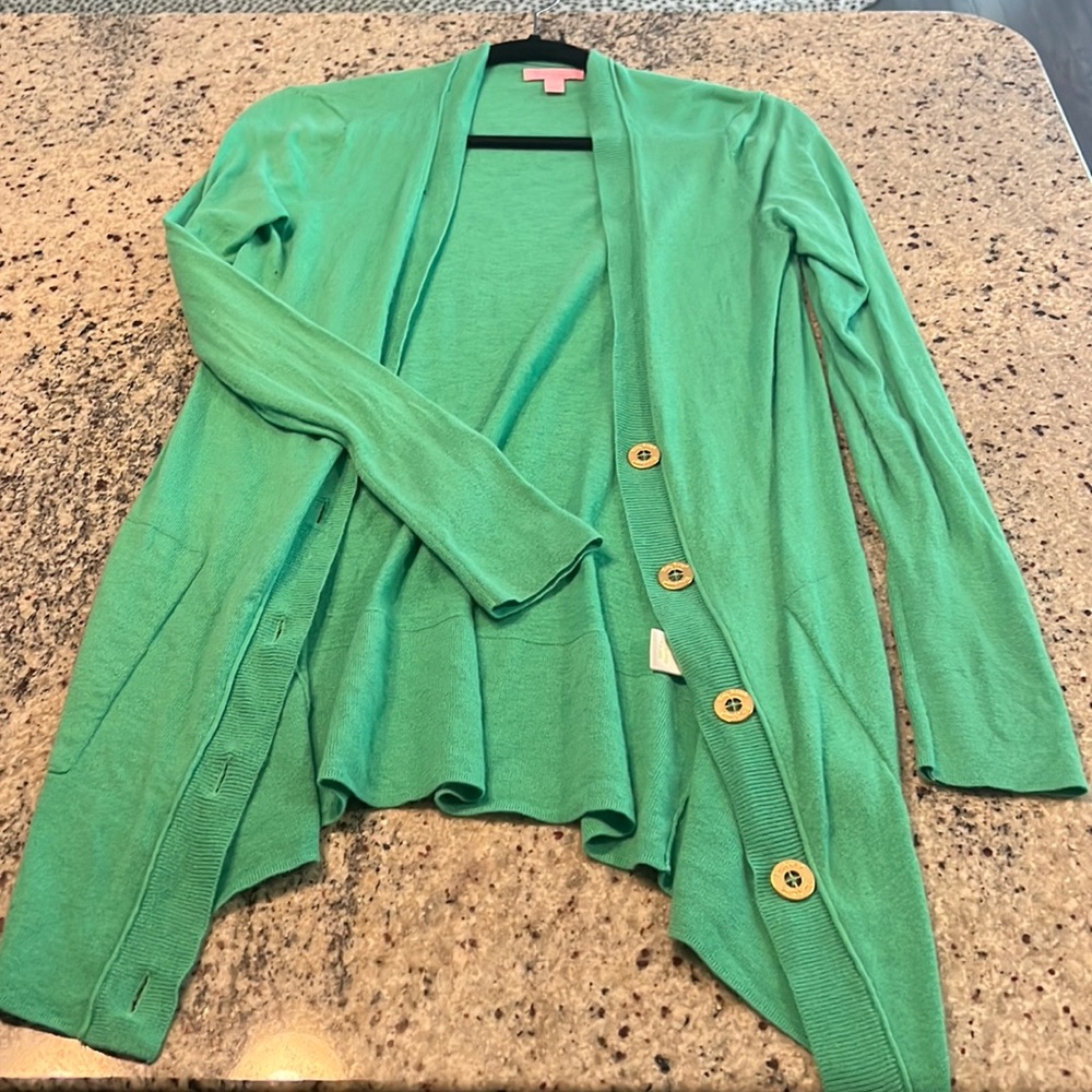 Green cardigan